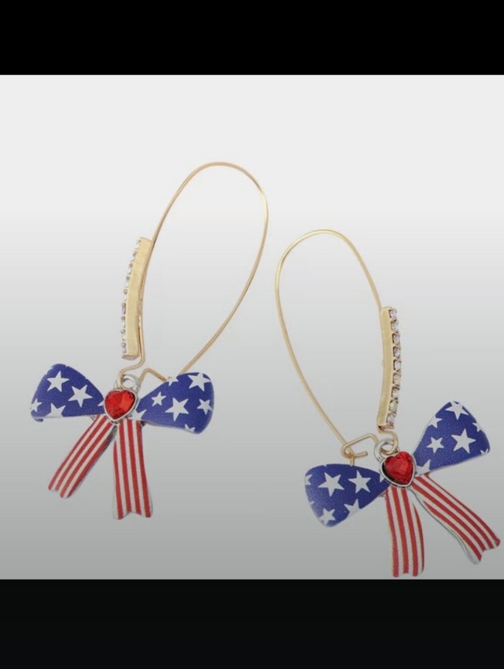 Betsy Johnson-Patriotic Bow Drop Earrings❤️🤍 💙
